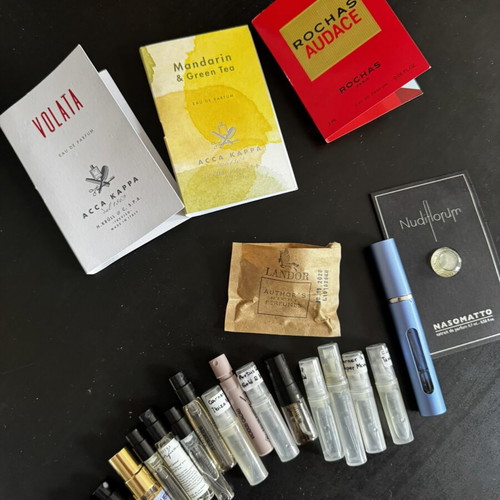 Perfume sample discovery set used, mixed designer and niche brands