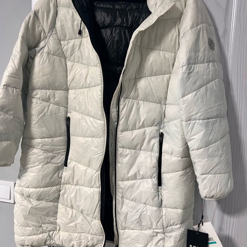 DKNY long jacket new, white, size L