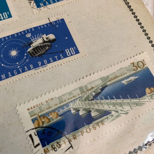 Hungarian 1961 Space Exploration Stamp Collection card