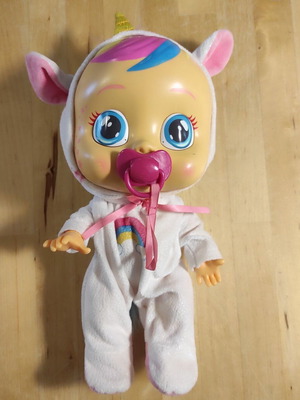 Big Klklapsoulini Unicorn Doll like new, cries with real tears