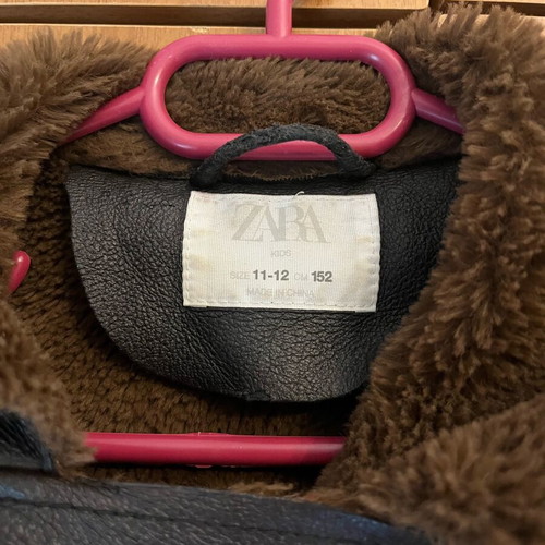 Zara kids biker jacket with sherpa lining like new, very warm