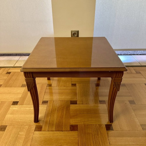 Carved oak square table like new