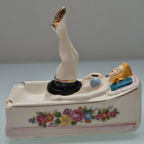 Takito Company Naughty Nodder Vintage Porcelain Pin-up Ashtray