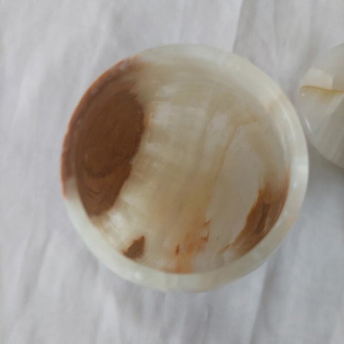 Set of 2 vintage wine glasses made of natural onyx stone like new