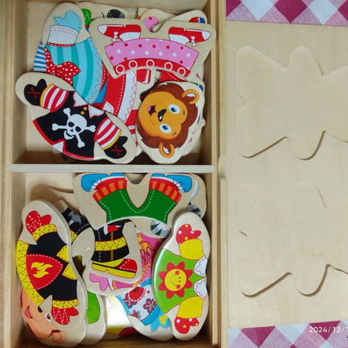 Wooden educational game "Match the Costumes" like new