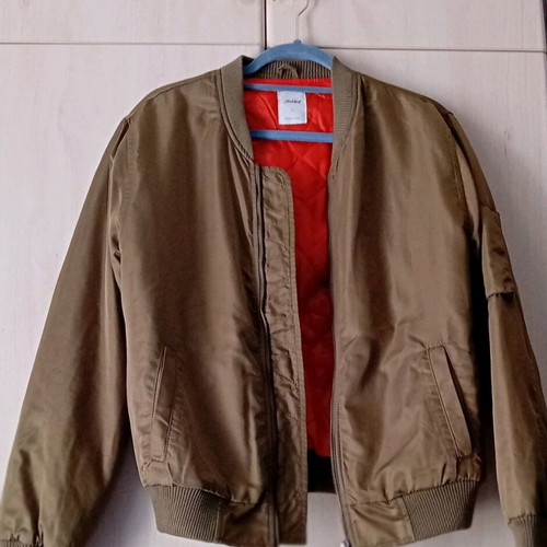 Bomber khaki women's jacket Subdued like new size M with orange lining