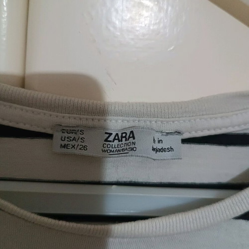 Zara striped t-shirt like new, short sleeve, white