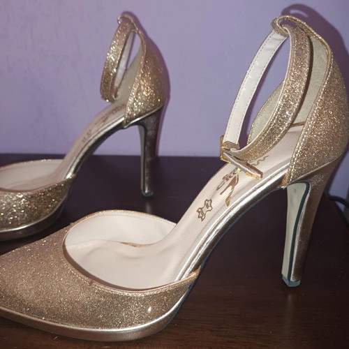Smart Cronos heels size 37 new, pink gold glitter