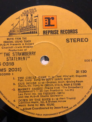 Δίσκος βινυλίου Original Soundtrack The Strawberry Statement μεταχειρισμένος, rock