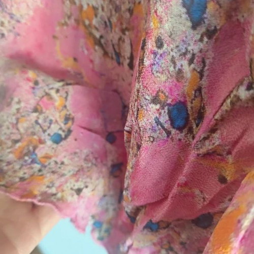 Storm & Marie women's viscose blouse pink abstract design like new M/L