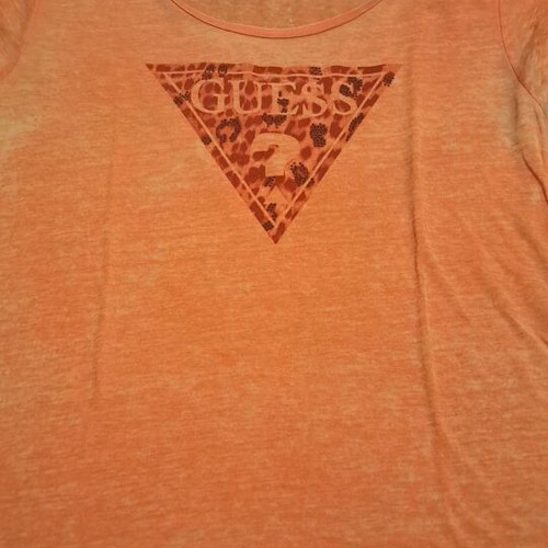 Guess T-shirt orange with rhinestones like new