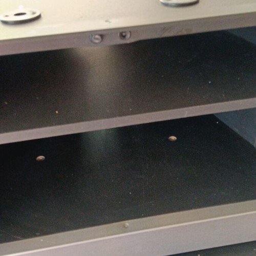TV stand used, heavy with glass shelves