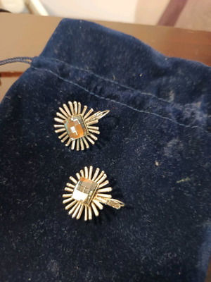 Earrings used, silver color