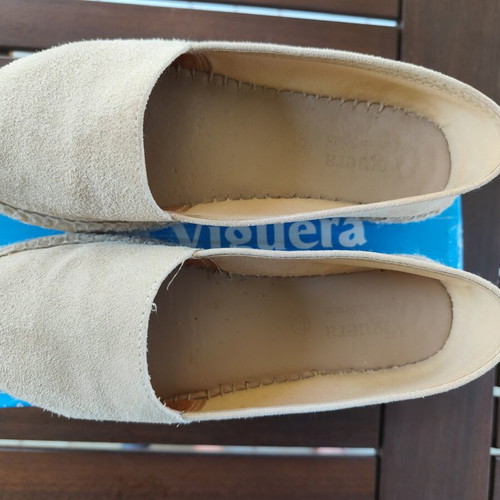 Viguera beige espadrilles, suede leather, handmade