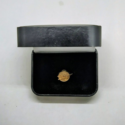Vintage gold NASA lapel pin new with original case
