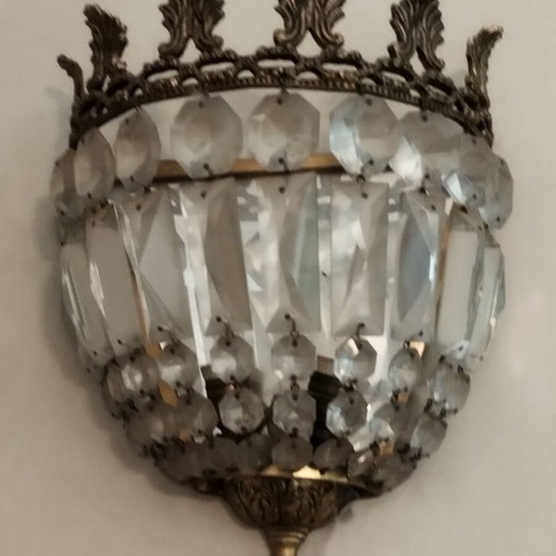 Vintage chandelier and set of 2 wall sconces used