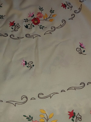 Round Handmade Tablecloth Diameter 170 cm Like New