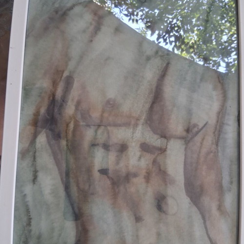 Painting "Γυμνο" framed 20×30cm, like new, signed