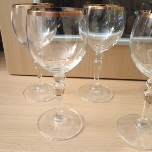 Set of 6 Bohemia crystal wine glasses new from Czechia