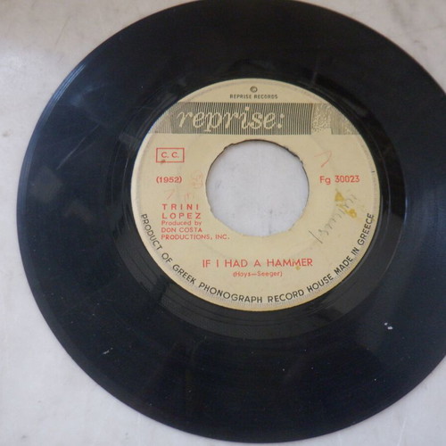 Trini Lopez If I Had A Hammer 45 RPM vinyl used Greek pressing