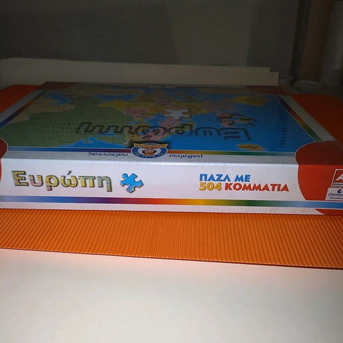 Europe puzzle new, colorful map with few pieces