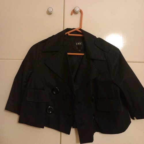 Jacket black cropped used, size M
