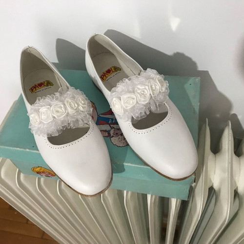 Leather formal shoes like new, Paola, white, sizes 35-36