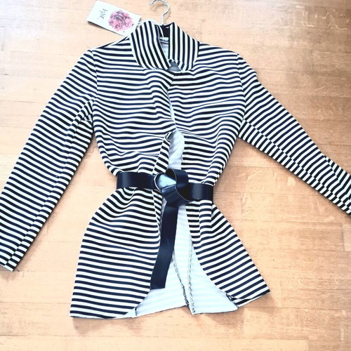 Assos striped black and white jacket with belt size M 38 10 new