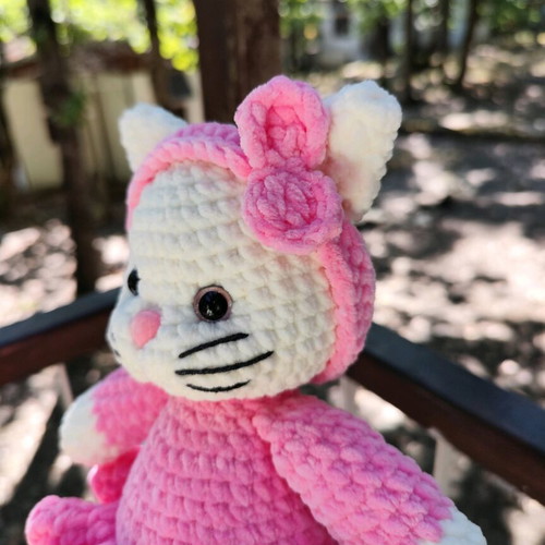 Handmade cat 28 cm in pink dress -  27,00 - Vendora.cy