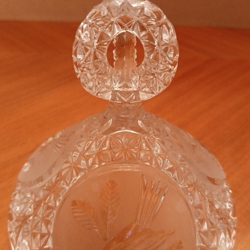 Hofbauer Byrdes vintage lead crystal fondue pot and bowl/ashtray set