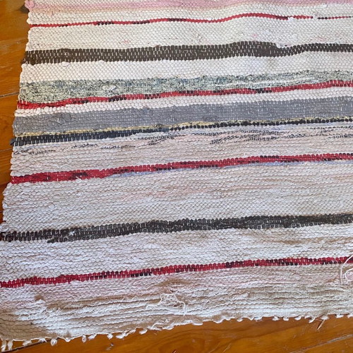 Runner rug used rag in neutral tones 1.20x80cm