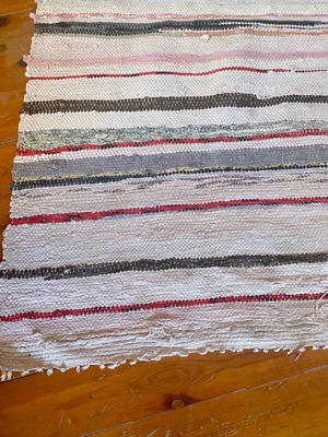 Runner rug used rag in neutral tones 1.20x80cm