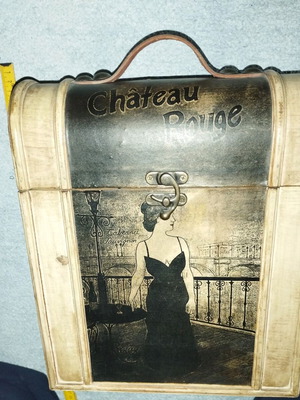 Wooden Wine Case Retro Bottle Holder Château Rouge design