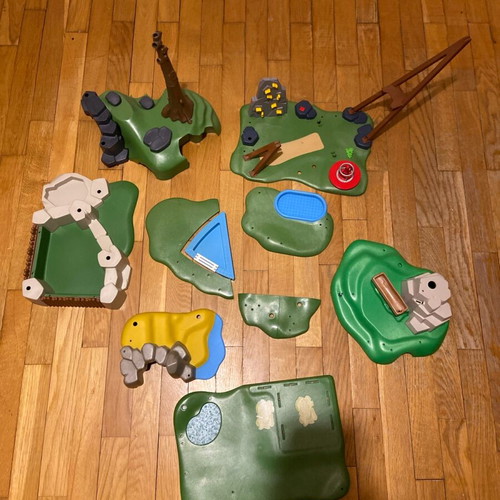Playmobil bases used for playground, pool, garden, farm