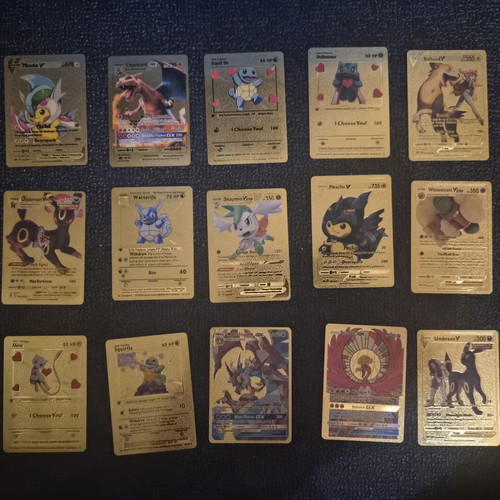 Pokémon gold cards used, set of 15 fan-art