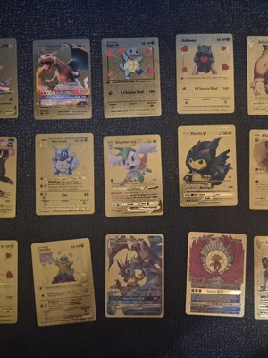 Χρυσές κάρτες Pokémon μεταχειρισμένες, σετ 15 fan-art