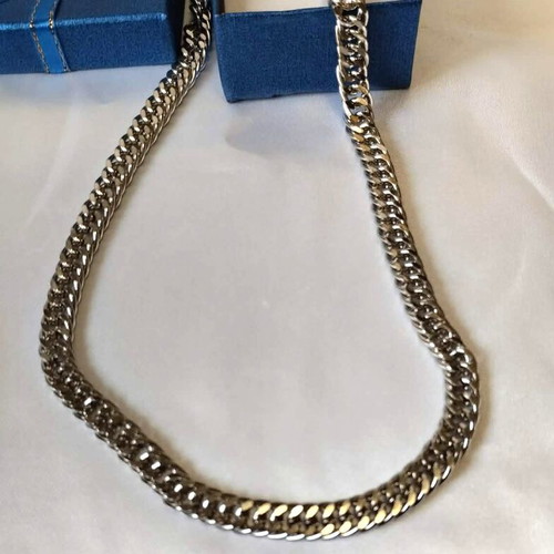 Steel chain dense weave 50cm new, silver