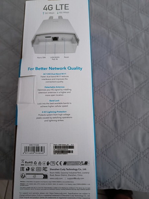 Cudy AC1200 Wi Fi Router Model LT500 Outdoor Nano Sim Card new
