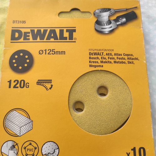 Dewalt DT3105 120Grit 125mm Palm Sander Sanding Sheets pack of 10 new
