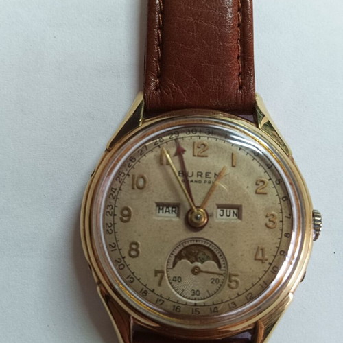 Buren Grand Prix watch used, Swiss complication 50s