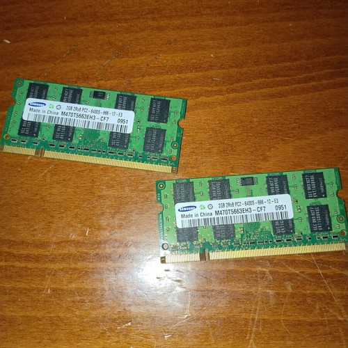 Samsung Laptop RAM 4GB Kit (2x2GB) DDR2 800MHz used