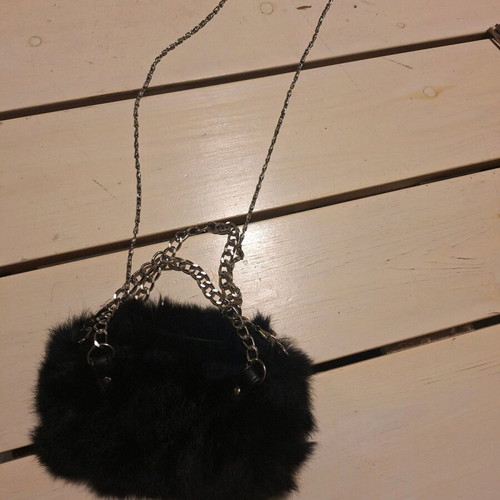 Small black bags set of 2 like new, crossbody and fur wallet
