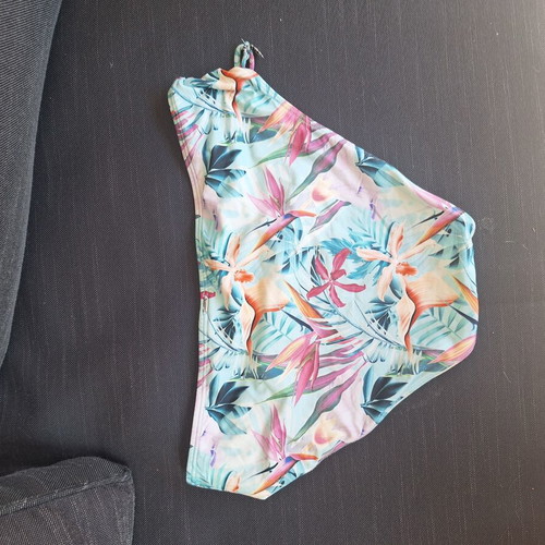 Change floral bikini bottom medium size 38 used, turquoise multicolor