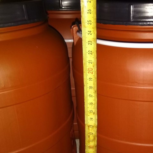 Plastic barrels new for food, olives, oil, honey, pickles