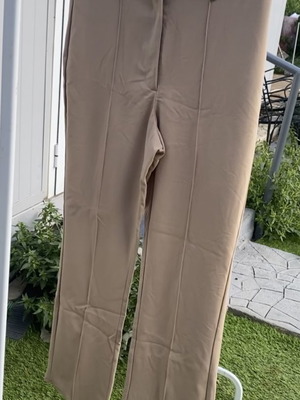 κλασική μπεζ παντελονα wide leg