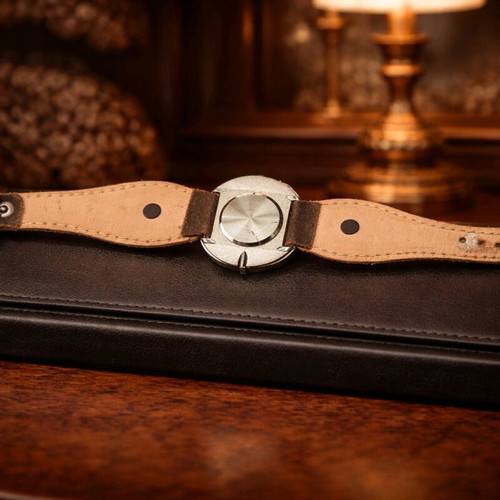 Carlo Cantinaro women's watch with natural horn and leather strap like new