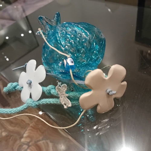 Decorative glass charm with evil eye, like new