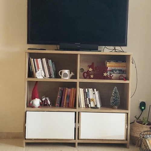 Bookcase used, natural color, 1m height, 1.10m width