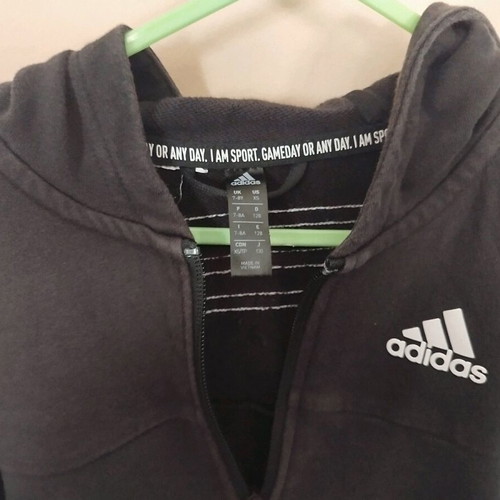Adidas black jacket like new for boys and girls size 128