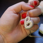 Silver necklace with initial B like new